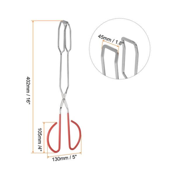 2pcs Stainless Steel Scissor Tongs 16" Barbecue Grilling Tongs with